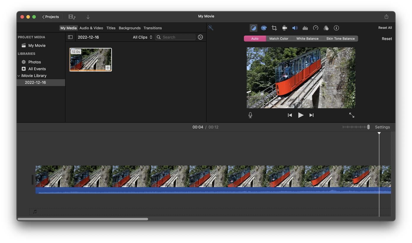 iMovie with the normal, a.k.a. consumer, UI. It inherits the system's hues - in this case, a pink color.